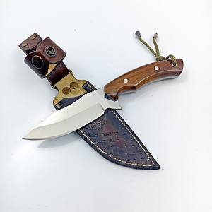 Cuchillo de Hoja Fija de Grado Industrial, Forjado a Mano en Estilo Nórdico, de Acero 12c27 de 8 Pulgadas, con Mango de Madera, Funda Vertical de Cuero, OEM, Full Tang - Product Image 2