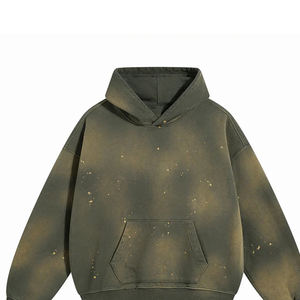 Sweat-shirts pour hommes à prix avantageux, effet délavé, 100% coton, respirant, logo personnalisé, service OEM - Product Image 4