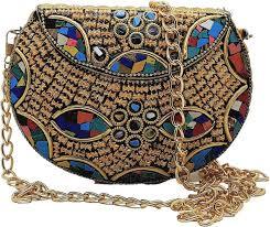 New Design Handcraft Eco-Friendly Women Girl Mosaic Clutch Ethnic Fashion Chains Beading Waterproof Mosaic <b>Wallet</b> <b>Cheap</b> Price - Product Image 3
