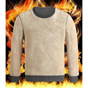 Deep <b>Grey</b> Winter Thicken Warm Pullovers <b>Sweatshirts</b> Casual Tops Lined Sportswear Jumper - Product Image 3