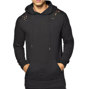 Venta al por mayor de sudaderas con capucha desgastadas para los hombres para la venta de nueva moda de algodón poliéster sudaderas con capucha por encargo - Product Image 1