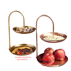 Plato de mesa decorativo con acabado dorado superventas plato de hoja decorativa de manzana antiguo - Product Image 3