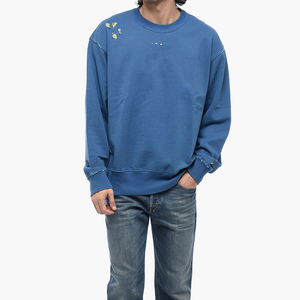 Distressed All Over Manches Longues Col Rond Slim Fit Sweat Hommes Pull Sweat Hommes - Product Image 2