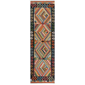 Tapis de couloir Maimana Afghanistan Kilim 312 x 93 cm - Product Image 1