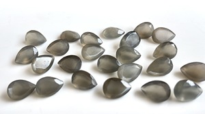 Pierre de lune grise naturelle 5x8mm poire à facettes coupe qualité supérieure-pierre de lune grise flashy poire à facettes - Product Image 2