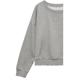 Sweat-shirt en polaire brodé pour femme, écologique, respirant, coupe-vent, gris clair, col rond, manches longues, 340g - Product Image 6