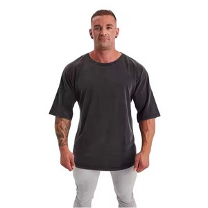 T-shirts pour hommes délavés 100% Cotton Street Wear t-shirts délavés à l'acide avec logo personnalisé de couleur Tean T-shirt à épaules tombantes oversize taille USA - Product Image 1