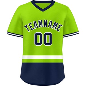 Fournisseur de maillots de baseball OEM haut de gamme, t-shirt à col en V en polyester respirant, impression par transfert thermique, logo, vente en gros - Product Image 5
