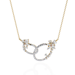 Hermoso Collar para Dama en Oro de 18k con Diamante Cultivado en Laboratorio, Elegantes Collares de Diamantes - Product Image 1