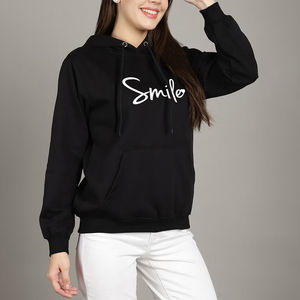 Sweats à capuche de la meilleure qualité pour femmes, style streetwear, pull-over en coton, poche avant, vêtements décontractés pour femmes avec taille OEM - Product Image 5