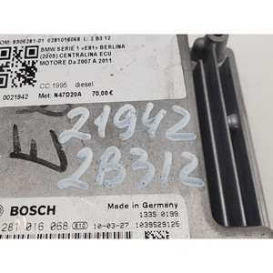 Centralina Motore ECU per Serie 1 (E81) 8506281-01 0281016068 N47D20A diesel 2006-2012 2007 - Product Image 6