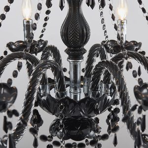 Lámpara de Araña Moderna de Cristal K9, Lámpara de Techo de Cristal Negro, Lámpara Colgante para Comedor y Baño - Product Image 2