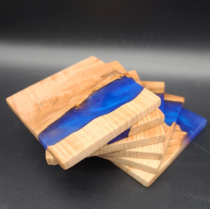 Dessous de verre en bois en résine époxy Artisanat en résine noire pour boissons Sous-verres en bois pour tasse à café Dessous de verre - Product Image 4