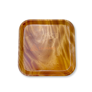 Plateau Moderne Écologique en Bois d'Acacia et en Bambou Plateau de Service Personnalisable avec Logo Gravé Motif Végétal en provenance d'Usine - Product Image 3