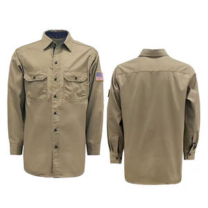 Camisa de Trabajo Industrial Ligera de 6.5 OZ de Algodón, Resistente al Fuego, de Alta Visibilidad, con Cierre a Presión y Ventilación - Product Image 5