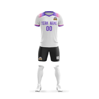 Maillots de football personnalisés 100 % polyester sublimé, vente en gros OEM, uniformes de sport domicile/extérieur, impression de maillots de football légers à manches courtes