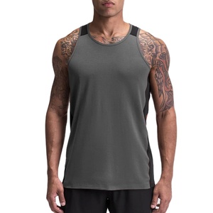 Panel Pattern Loose Fit Vest <b>Men</b> Apparel High Quality Vintage Tank Top Streetwear Spandex Elastane High Stretch Washed <b>Singlet</b> - Product Image 5