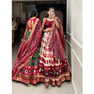 High Quality Elegant Tussar Silk Lehenga Choli with Embroidered Blouse and Dupatta for Wedding and Festivals Available for Sale - Product Image 1