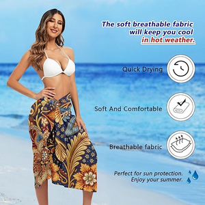 Quick Dry Polyester Sarong Stylish Swimwear Cover Up for Seaside Comfort - Product Image 2