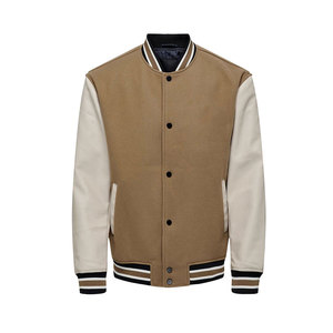 Custom Wholesale Plain Uniform Fleece <b>Mens</b> Blank <b>Varsity</b> <b>Bomber</b> <b>Jackets</b> for <b>Men</b> - Product Image 2