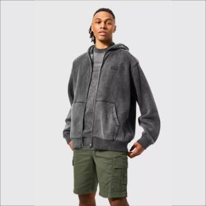 Sweat-shirt pour homme en éponge française avec logo personnalisé Vente en gros Pull-over surdimensionné Sweat à capuche lourd à épaules tombantes 100% coton Sweat à capuche vierge - Product Image 5