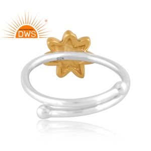 แหวนเงินแท้ลายดอกไม้แบบซ้อนได้สำหรับผู้หญิง ขายดี ผู้ผลิตเครื่องประดับตามสั่ง - Product Image 4