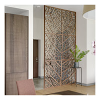 Luxury Sliding Room Divider Glass Partition Stainless Steel Frame Interior Decoration Panel Customized Color Size Art Deco