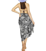 Nouveau Sarong Imprimé Femme 2026 Tendance – Cache-Maillot de Bain Plage, Paréo Bikini 1 Pièce Motif Léopard, Carreaux, Paisley avec Logo Avant