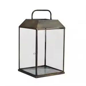 Linterna decorativa de vidrio y hierro para el hogar de diseño moderno, linterna de Metal de Color antiguo de Latón para Decoración del hogar por decor IMPEX - Product Image 4