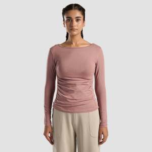 Dusty Pink Leisure <b>Tops</b> with Side Gather Detail - Product Image 1
