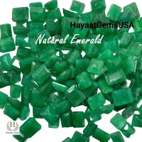 HAYAAT GEMS Émeraude Verte Naturelle Zambienne Octogonale Facettée Thermiquement Traitées 5mm Pierre Précieuse Non Certifiée HG-127 pour la Fabrication de Bijoux