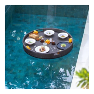 Plateau flottant en rotin du Vietnam beaucoup de formes pour une utilisation en piscine Table de plateau de service résistante à l'eau faite à la main pour le service de villégiature et de villa - Product Image 3