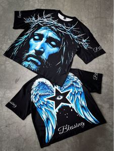 Venta al por mayor de los hombres de verano de gran tamaño Boxy Fit Camiseta de algodón personalizado 3D gráfico DTG 100% algodón 100% algodón 100% algodón 100% algodón - Product Image 2