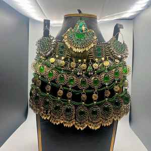 Ensemble de bijoux de mariage vintage afghan de forme personnalisée, fabrication directe, collier, boucles d'oreilles, ensemble de bijoux pour porter lors d'un mariage - Product Image 4