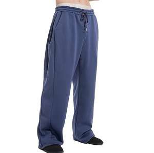 Pantalon pour homme en molleton lourd, ample, surdimensionné, évasé, jogging personnalisé, lavé, pantalon décontracté de haute qualité, élastique extensible - Product Image 1