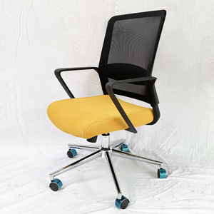 Silla de Oficina Giratoria Java DX01 HOGVP136, Diseño Ergonómico y Minimalista con Cojín Amarillo, Altura Ajustable y Material de Espuma - Product Image 3