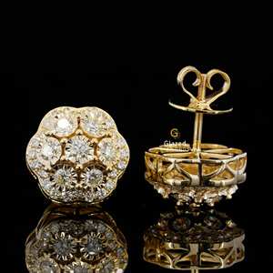 ต่างหูสตั๊ดคุณภาพสูงทำด้วยเพชร925สีเงินสเตอร์ลิงและเจียระไนในห้องทดลองที่สวยงามมีความชัดเจนระดับ VVS - Product Image 6