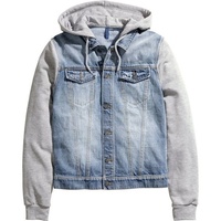 Chaqueta de mezclilla de punto para hombre, estilo hip hop, informal, de invierno, ajustada, transpirable, de alta calidad, nueva, personalizada, lavado medio