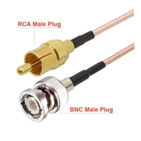 Câble RG316 de 50 cm, connecteur BNC mâle vers RCA mâle, 50 ohms, rallonge coaxiale RF RG-316, cordon de raccordement vidéo, adaptateur BNC vers RCA
