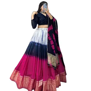 El último diseñador Pure Chanderi Cotton Zari Weaving Work Lehenga Choli de Fabzone