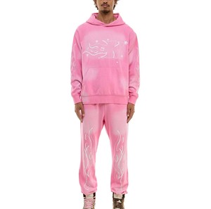 ชุดวอร์มกางเกงซักได้สำหรับผู้ชายชุดวอร์มลายหินวินเทจชุดวอร์มผ้าคอตตอน420แบบออกแบบได้ตามต้องการ - Product Image 1