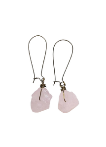 Women's Natural Gemstone Quartz Earrings Irregular Healing <b>Silver</b> 925 <b>Wire</b> <b>Jewelry</b> with Gold Plating <b>for</b> Weddings - Product Image 3