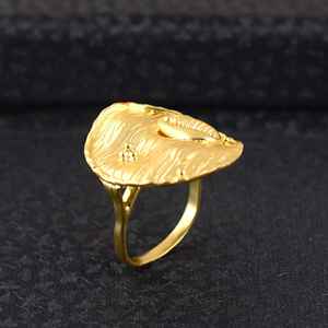 925 Sterling <b>Silver</b> Hammered Texture Finger Band Design Signet Rings Rings 18k Gold Plated - Product Image 4