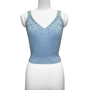 Pull-over personnalisé pour femme en maille torsadée, col en V, épaules dénudées, motif uni, fin, anti-plis, 100% sexy, club, 300g - Product Image 1