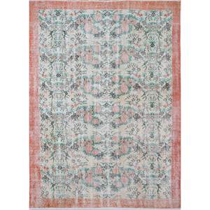 Vintage Large Area Pae-2927 Hand Knotted Wool <b>Rug</b> Red & Orange Floral Pattern for Home Living Room Hallway Teenagers' <b>Space</b> - Product Image 1