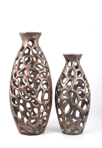 Florero de aluminio moderno hecho a mano, Metal pulido de níquel para decoración del hogar y el jardín para decoración de mesa de boda - Product Image 6