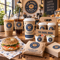 Emballages personnalisés AT PACK pour boulangerie avec sacs en papier, gobelets à café, papier d'emballage et solutions d'emballage à emporter
