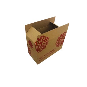 Caja de cartón corrugado roja personalizada para embalaje de medicamentos Impresión flexográfica Material reciclado para envío de farmacia - Product Image 4