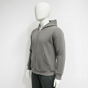 Sweat à capuche personnalisé de haute qualité, lavage à l'acide, 100% coton, épais, épaules tombantes, fermeture éclair, pour hommes - Product Image 2