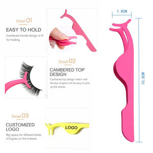 Vente chaude 7pcs Professionnel En Acier Inoxydable Argent Extension De Cils Pince À Épiler Kit Précision Durable Faux Cils Outils Lash - Product Image 6